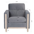 1 Seater Sofa For Living Room Gray Fabric Fabric
