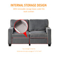 Living Room Sofa Set 2 3 Seat Dark Grey Corduroy Dark Grey Foam Corduroy