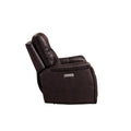 Triple Power Recliner Power Headrest, Power Footrest, Power Lumbar Lighted Cupholders Transitional Design, Brown Brown Foam Fabric