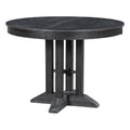 5 Piece Dining Set Extendable Round Table And 4 Upholstered Chairs Farmhouse Dining Set For Kitchen, Dining Room Black Black Solid Wood Mdf