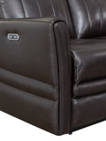 Luxury Power Reclining Sofa Recliner In Dark Brown Top Grain Leather Ultimate Comfort With Power Leg Rest And Articulating Headrest Elegant And Relaxing Furniture For Living Room Or Home Theater Brown Leather 3 Seat