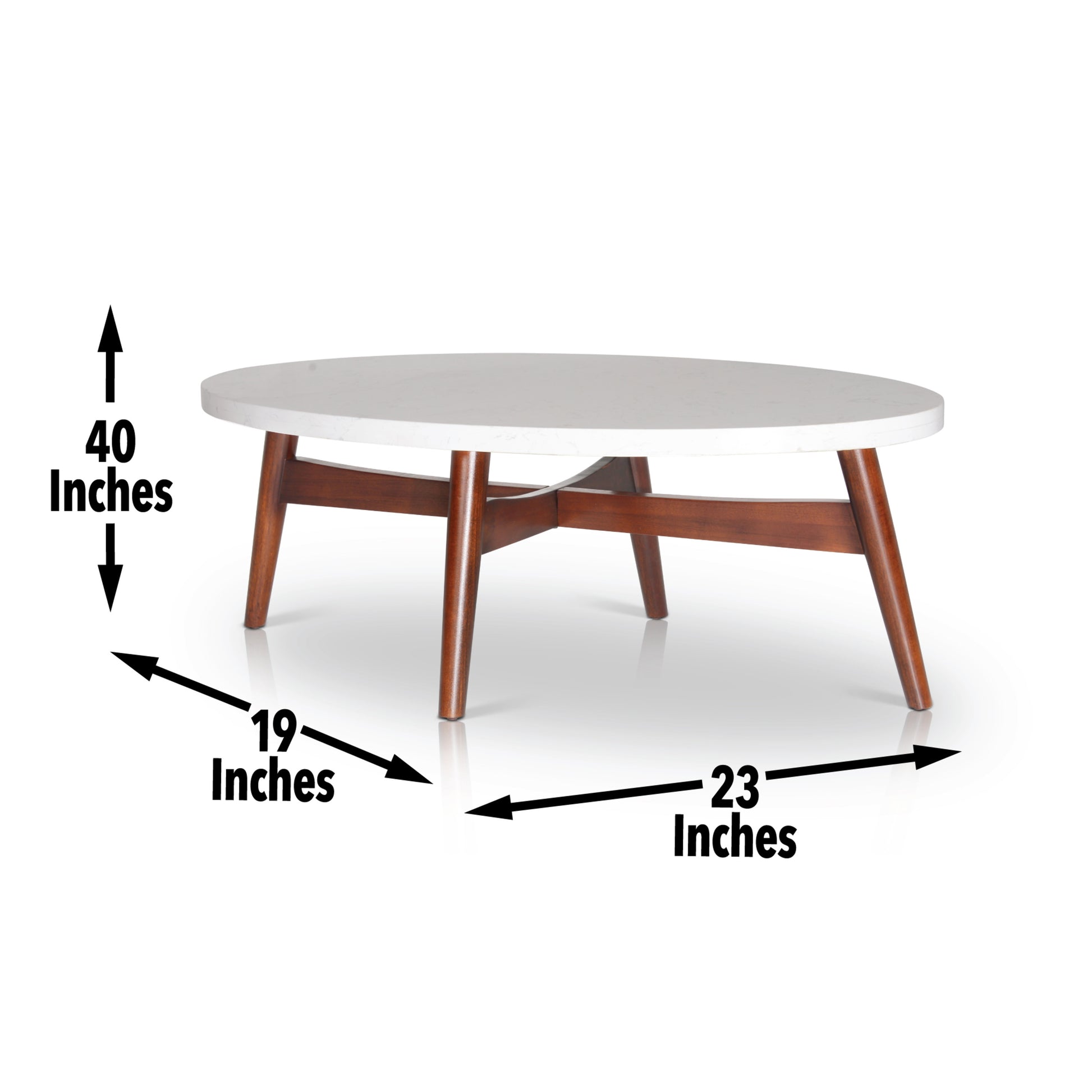 Mid Century Modern Cocktail Table Natural Cherry Legs, White Silverstone Tops Contemporary Simplicity With Classic Design Cherry Solid Wood Mdf