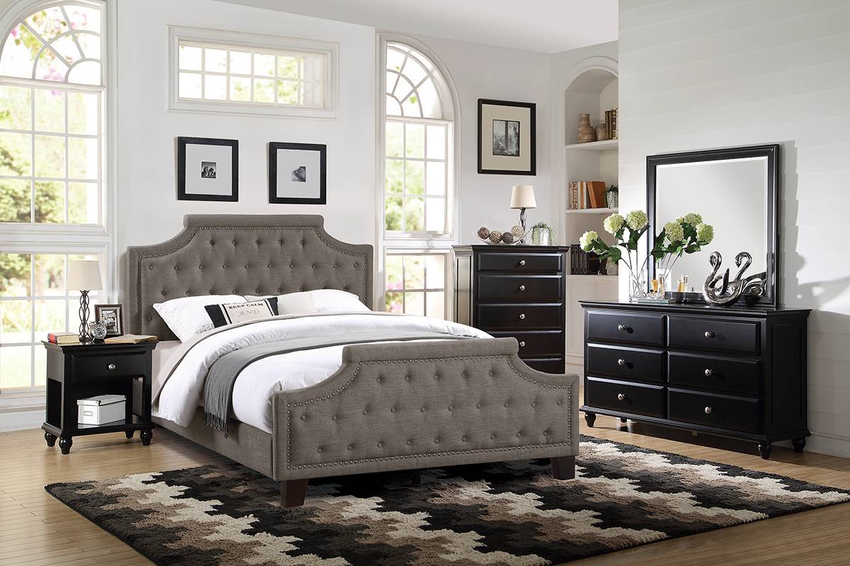 Full Bed In Brown Brown Fabric