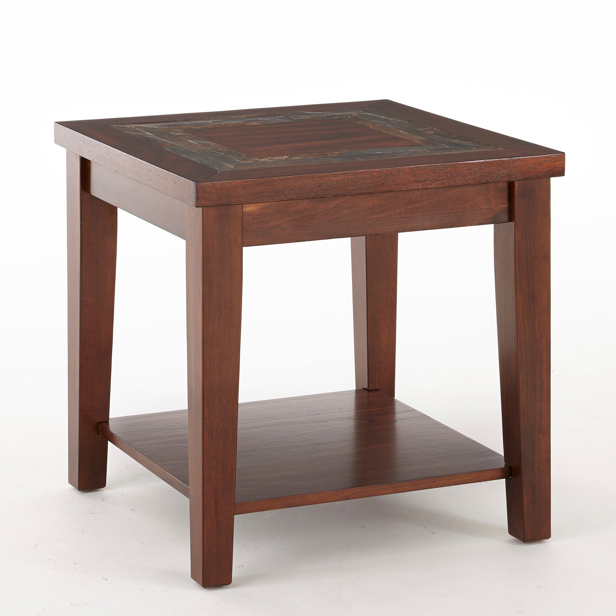 Davenport Slate End Table Brown Solid Wood Mdf