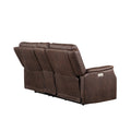 Tailored Power Console Loveseat Nubuck Likepower Headrest, Power Footrest Contemporary Silhouette, Hidden Storage, Usb Charging Brown Foam Fabric