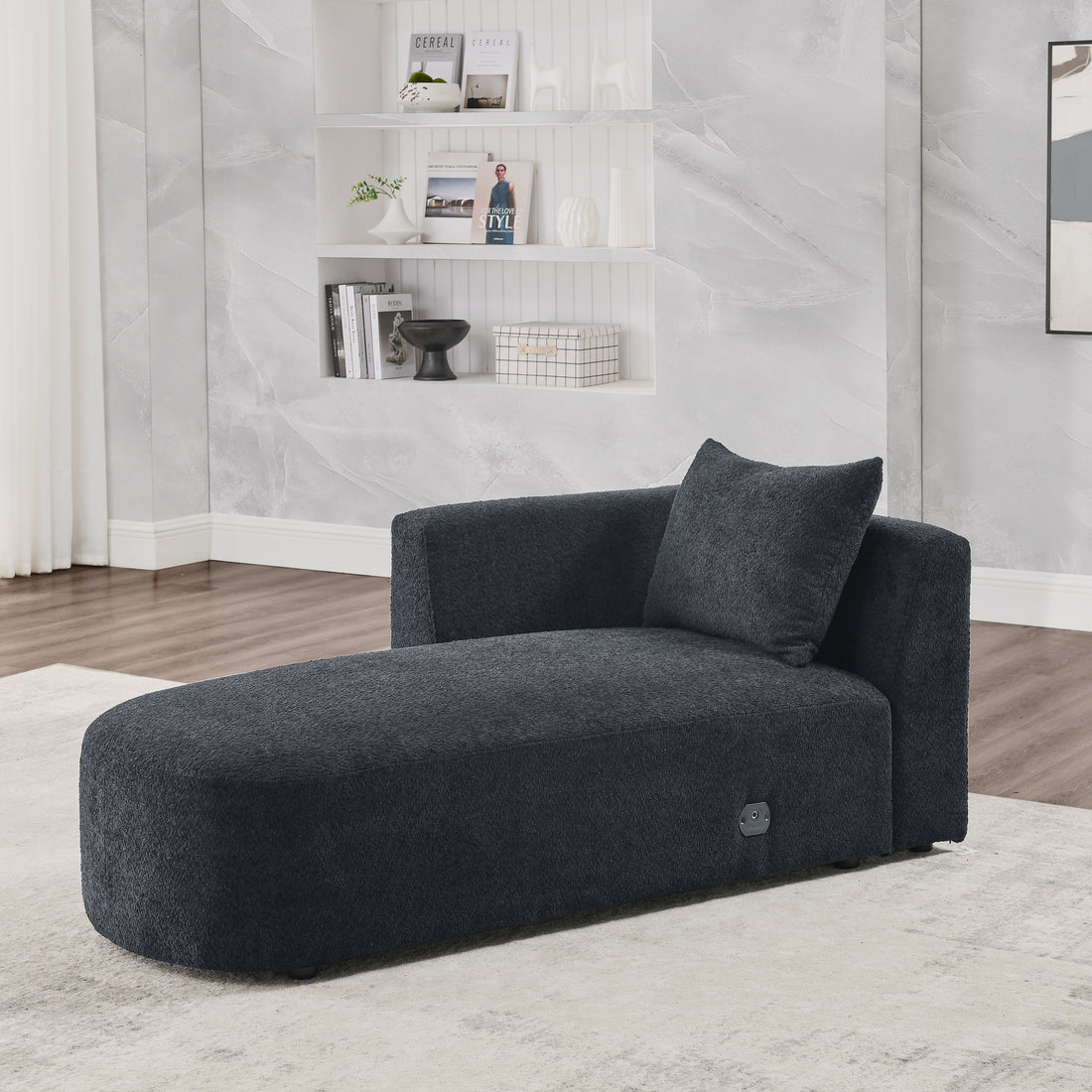 Left Chaise For Modluar Sofa Black Foam