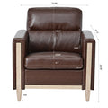 1 Seater Sofa For Living Room Brown Pu Pu