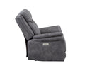 Traditional Modern Power Reclining Collection Cool Gray Microsuede, Dual Power Reclining Usb Charging Port, All Close Button, Unmatched Comfort Grey Foam Fabric