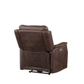Compact Dual Power Recliner Contemporary Styling, Walnut Power Footrest, Power Headrest, Usb Charging Walnut Foam Fabric