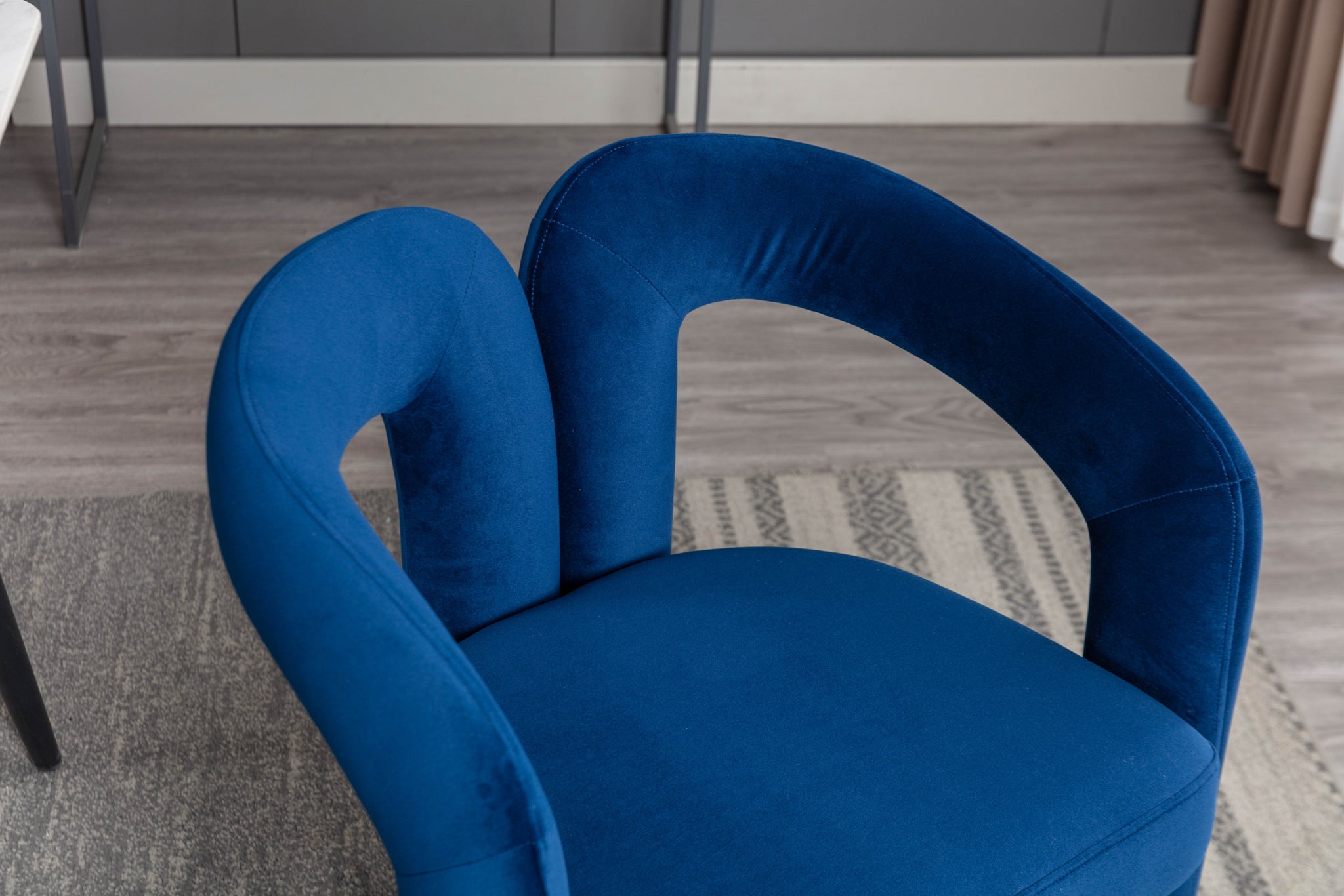 COOLMORE Contemporary Designed Fabric Upholstered navy-velvet