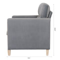 1 Seater Sofa For Living Room Gray Fabric Fabric