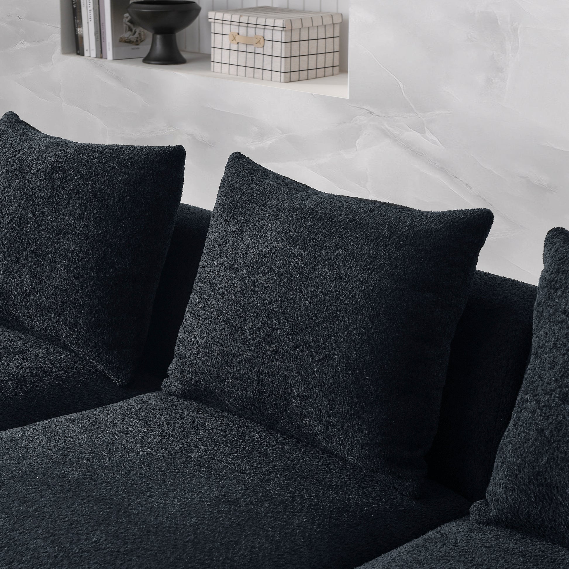Ottoman For Modular Sofa Black Foam