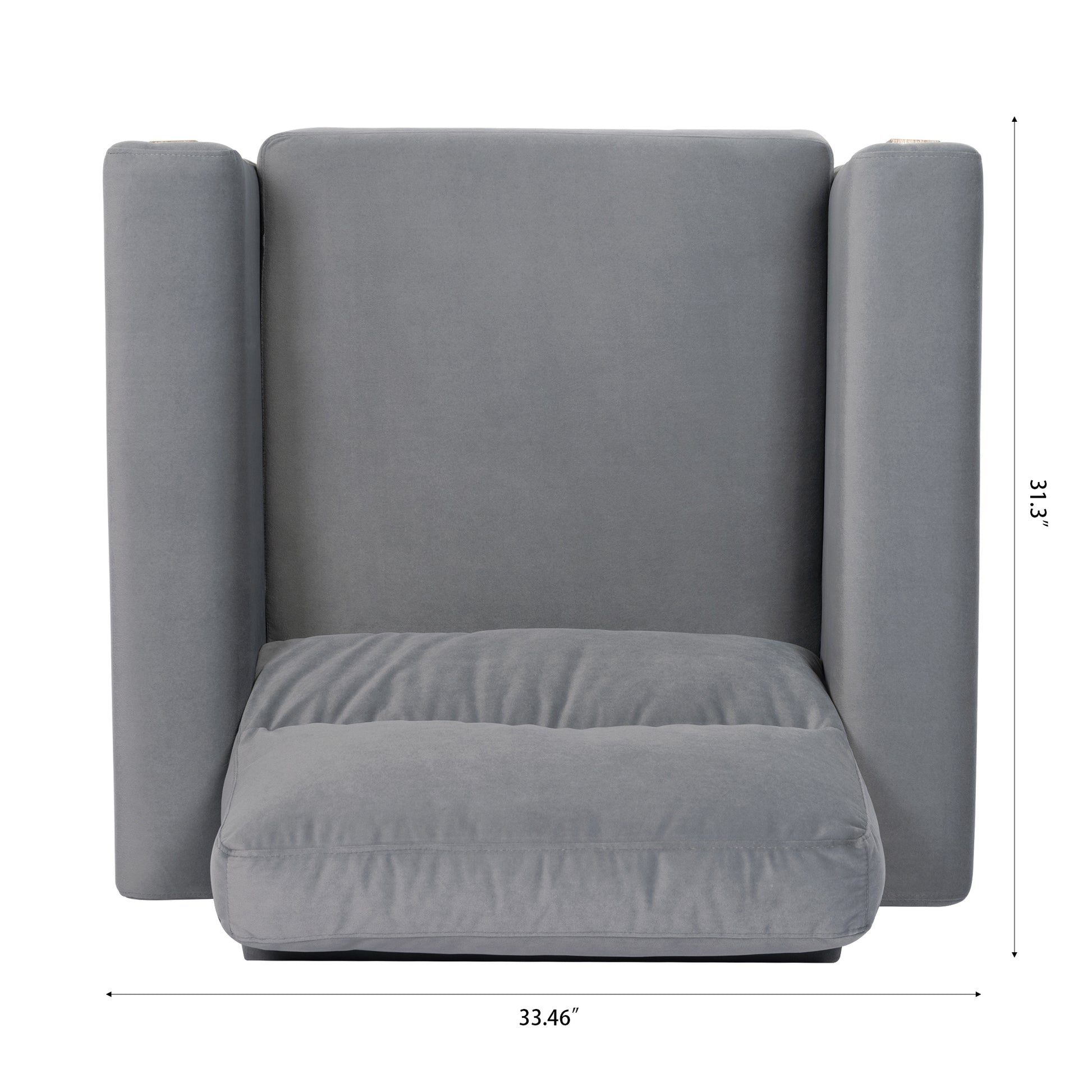 1 Seater Sofa For Living Room Gray Fabric Fabric