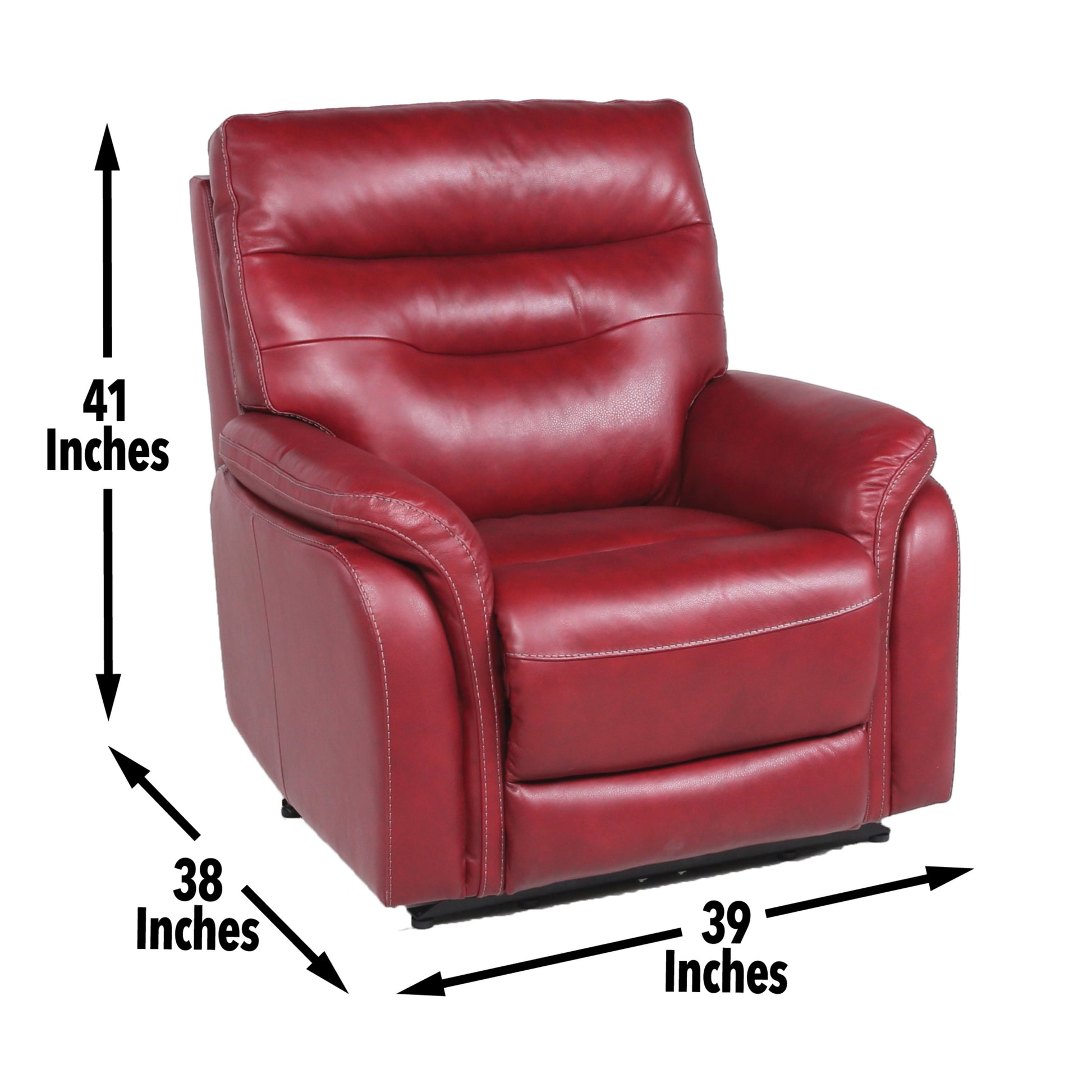 Top Grain Leather Motion Recliner Contemporary Style, Control Panel Usb Charging, Home Button Wine Wine Red Foam Leather