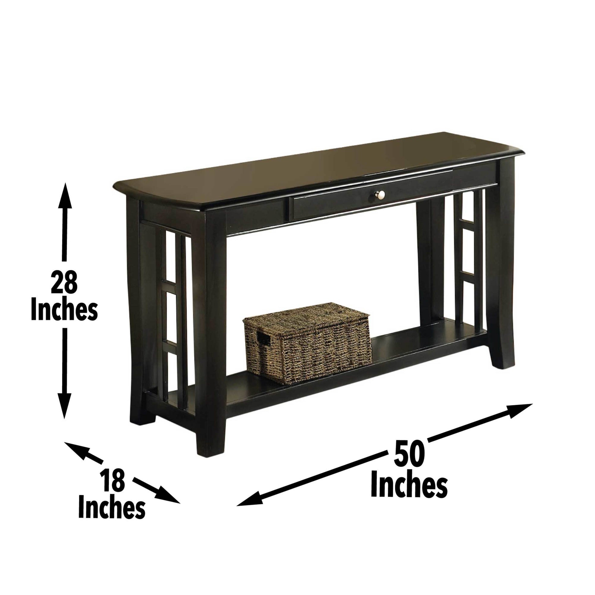 Cassidy Sofa Table Ebony Solid Wood Mdf