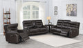 Top Grain Leather Motion Sofa in Coffee