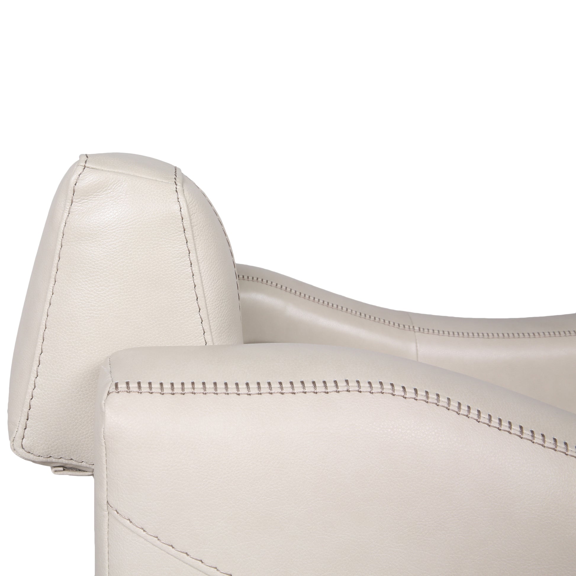 Dual Power Recliner: Transitional Design, Top Grain Leather, Wall Saver Mechanism, Comfort In Ivory Ivory Foam Leather
