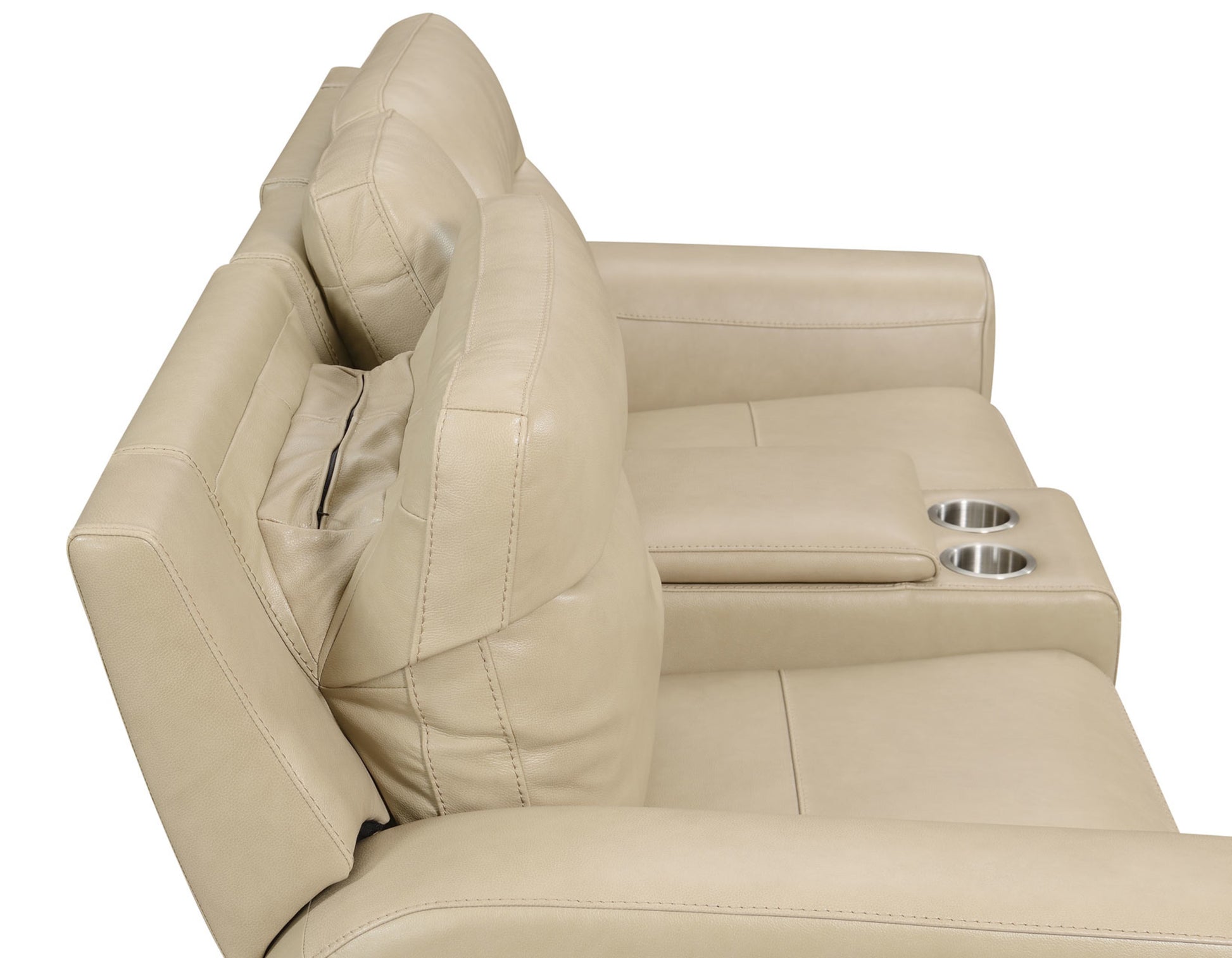 Transitional Leather Power Reclining Group Style Meets Comfort Top Grain Leather, Dual Power Footrest And Articulating Headrest Luxurious Seating Sand Leather 3 Seat