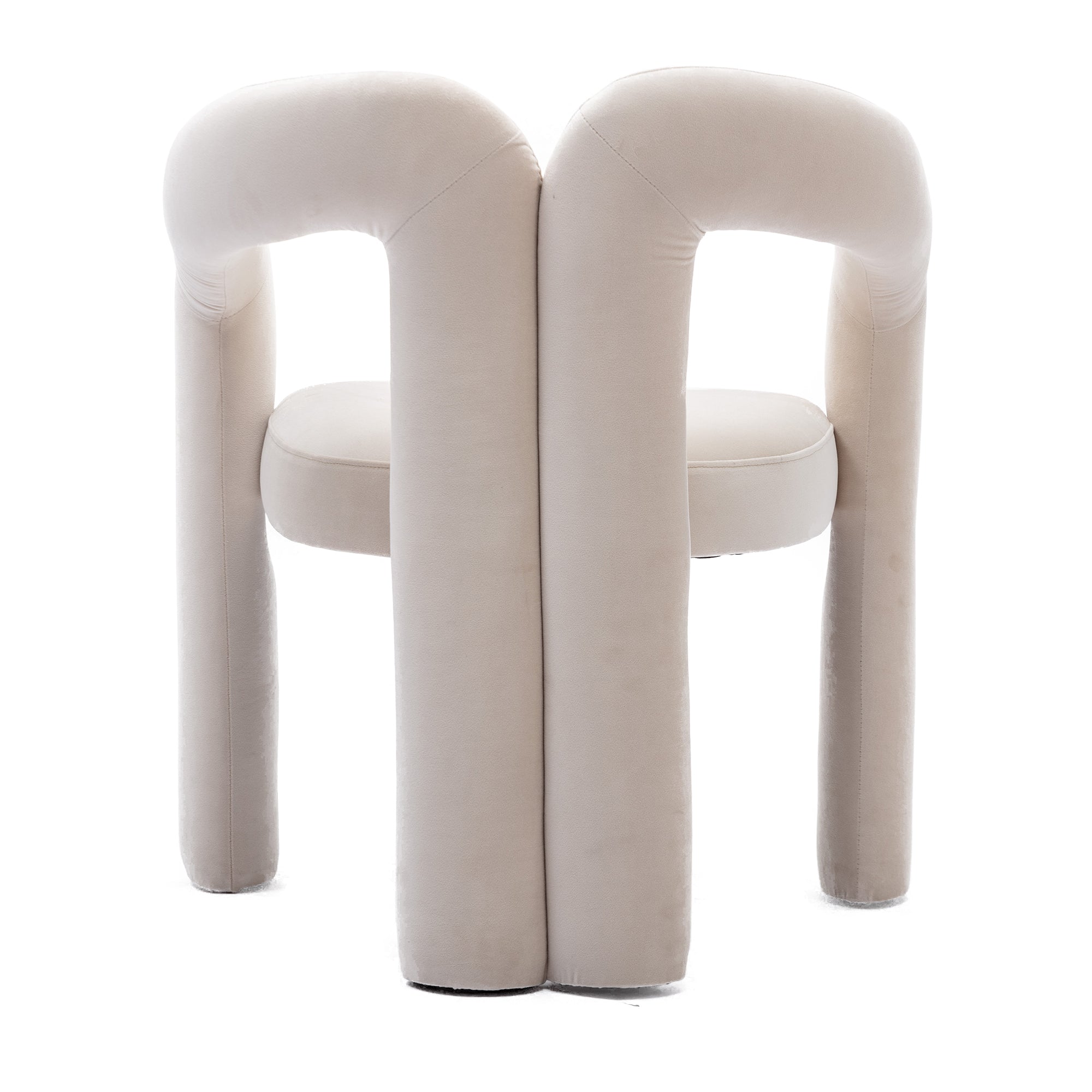 COOLMORE Contemporary Designed Fabric Upholstered beige-velvet