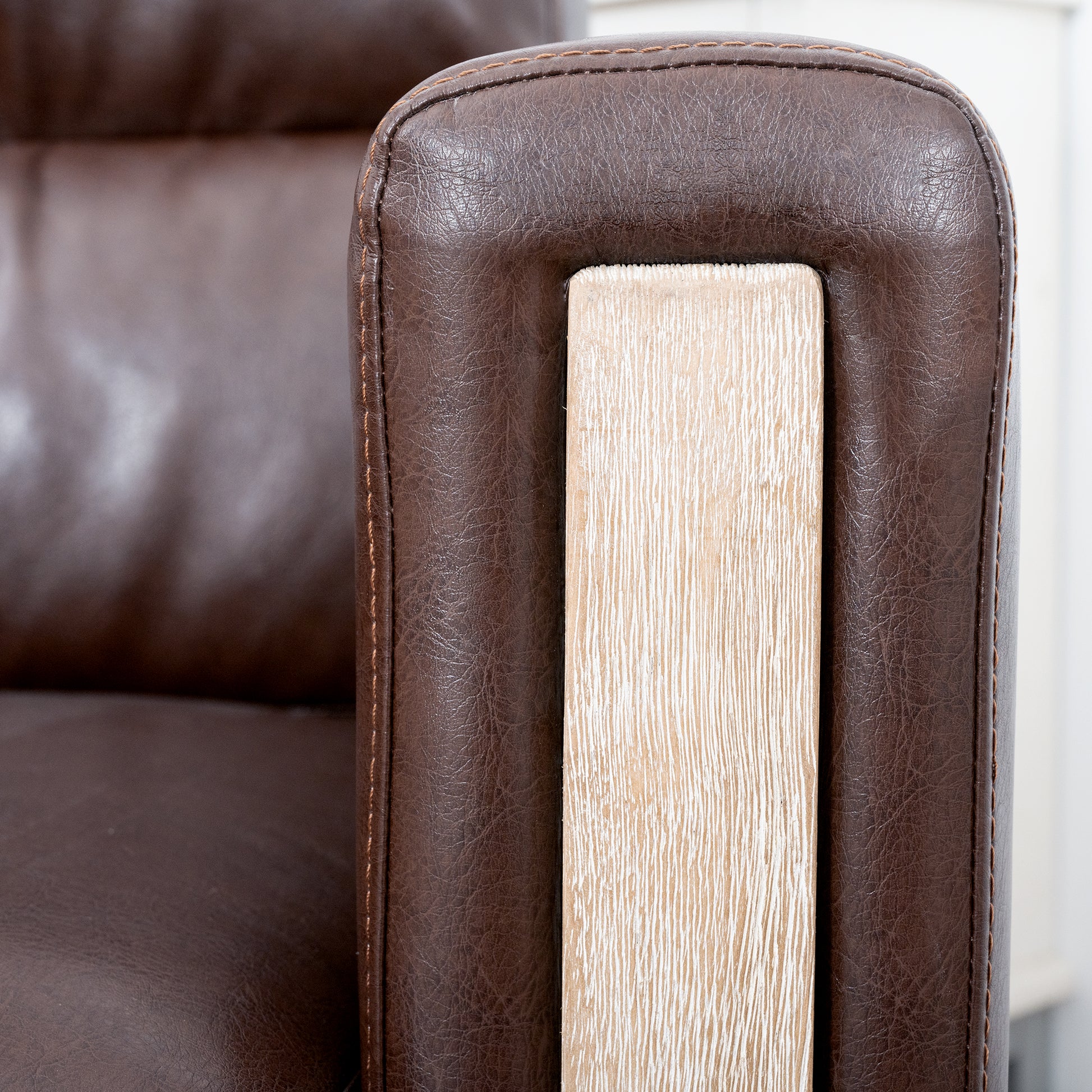 1 Seater Sofa For Living Room Brown Pu Pu