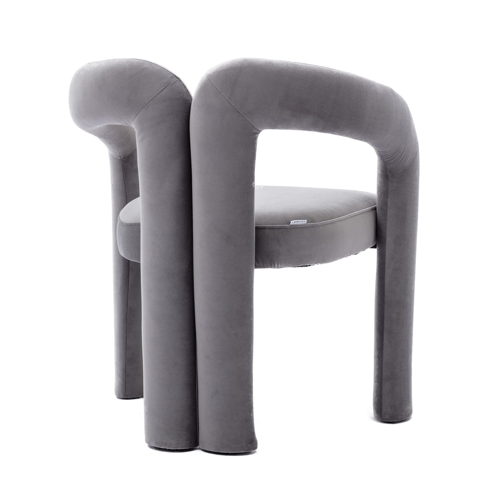 Coolmore Contemporary Designed Velvet Fabric Upholstered Accent Dining Chair Barrel Side Chairs Kitchen Armchair For Living Room Set Of 2 Gray Velvet Gray Foam Velvet