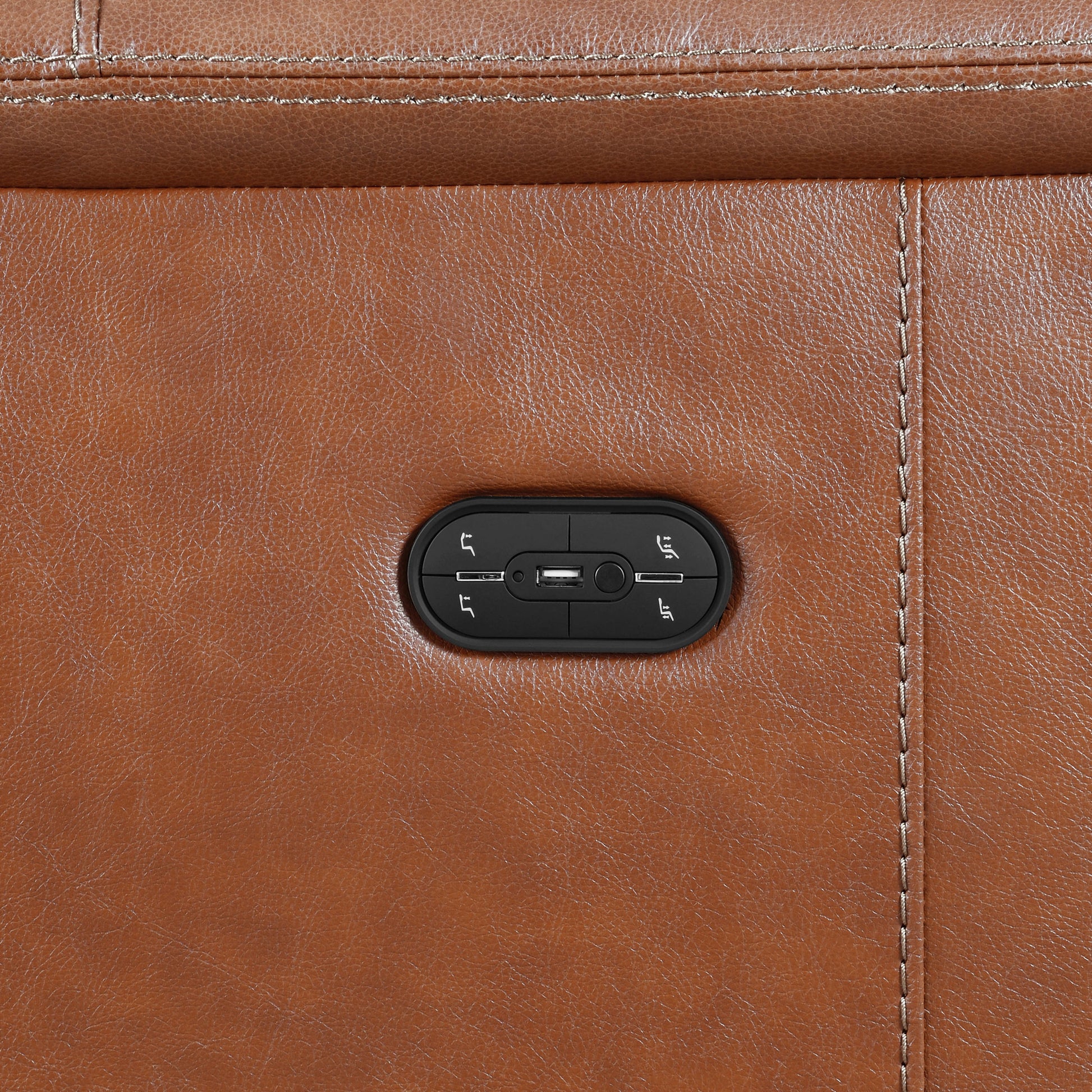 Dual Power Leather Reclining Sofa Articulating Power Headrest, Padded Armrest Coach Colored, Luxurious Comfort Brown Foam Leather 2 Seat