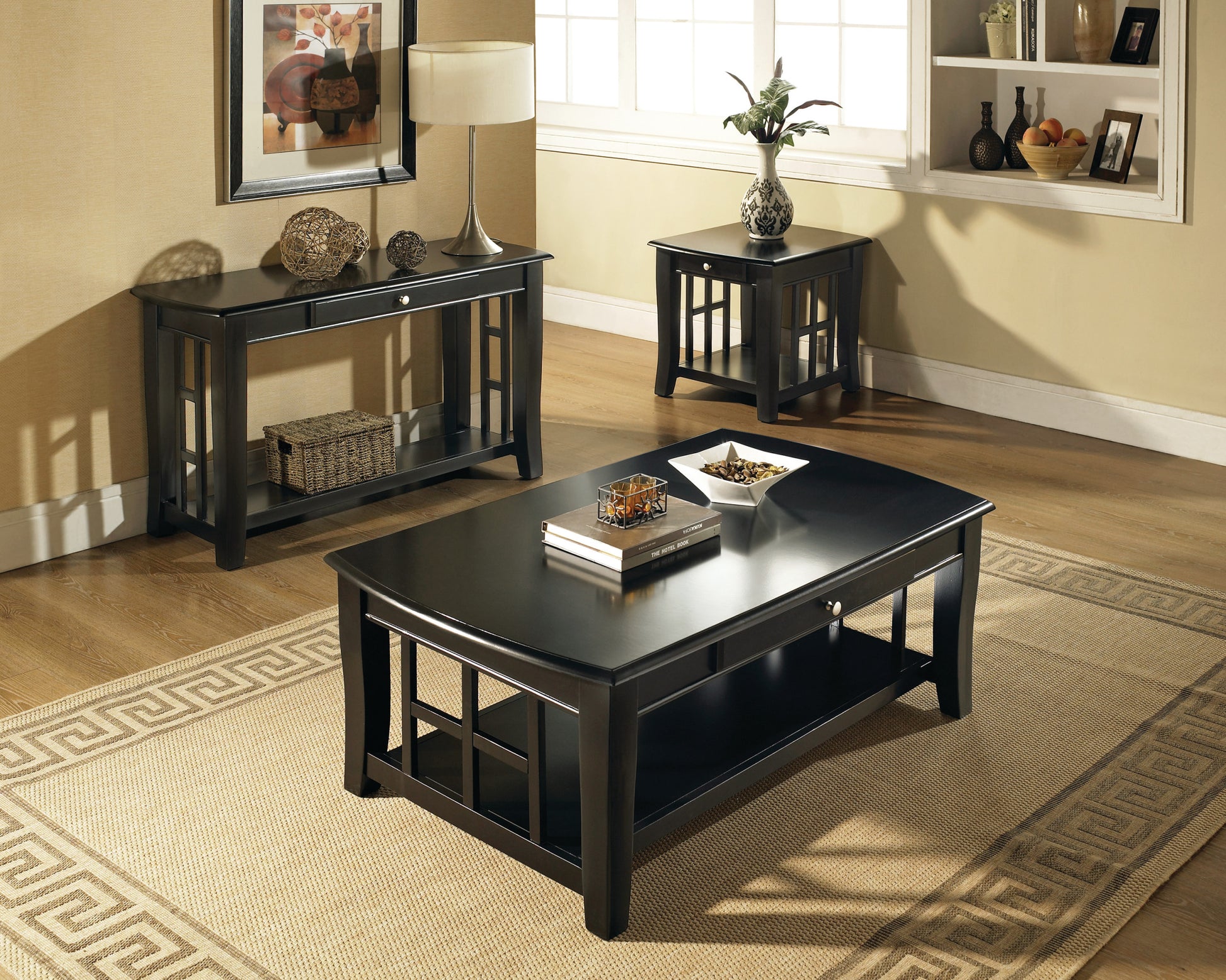 Cassidy Cocktail Table Ebony Solid Wood Mdf