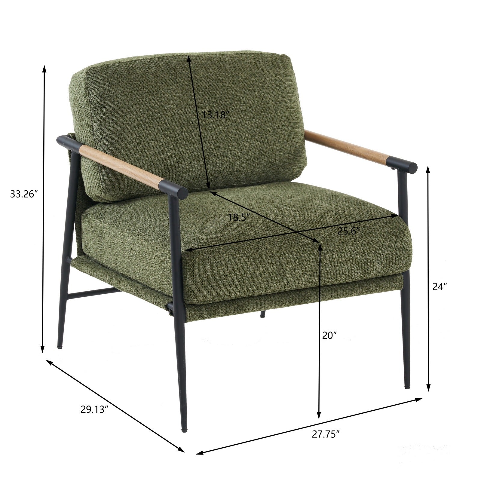 Leisure chair lounge chair Green color green-fabric