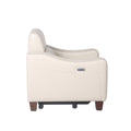 Dual Power Recliner: Transitional Design, Top Grain Leather, Wall Saver Mechanism, Comfort In Ivory Ivory Foam Leather