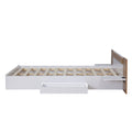 Queen Size Platform Bed With Headboard, Drawers, Shelves, Usb Ports And Sockets, White White Wood