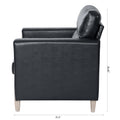 1 Seater Sofa For Living Room Black Pu Pu