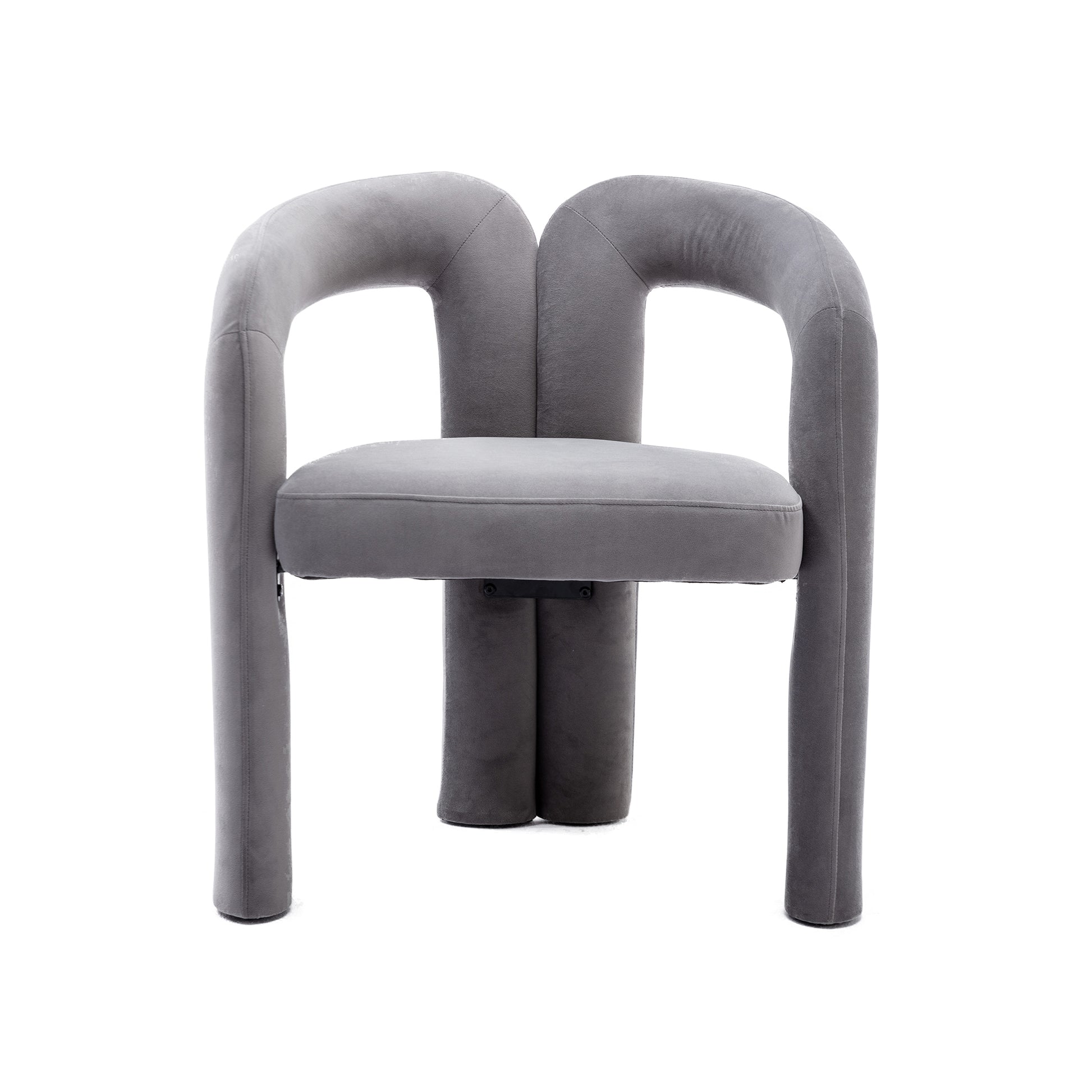 Coolmore Contemporary Designed Velvet Fabric Upholstered Accent Dining Chair Barrel Side Chairs Kitchen Armchair For Living Room Set Of 2 Gray Velvet Gray Foam Velvet