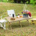 Camping Table Portable Table Folding Table with Carry natural wood-steel