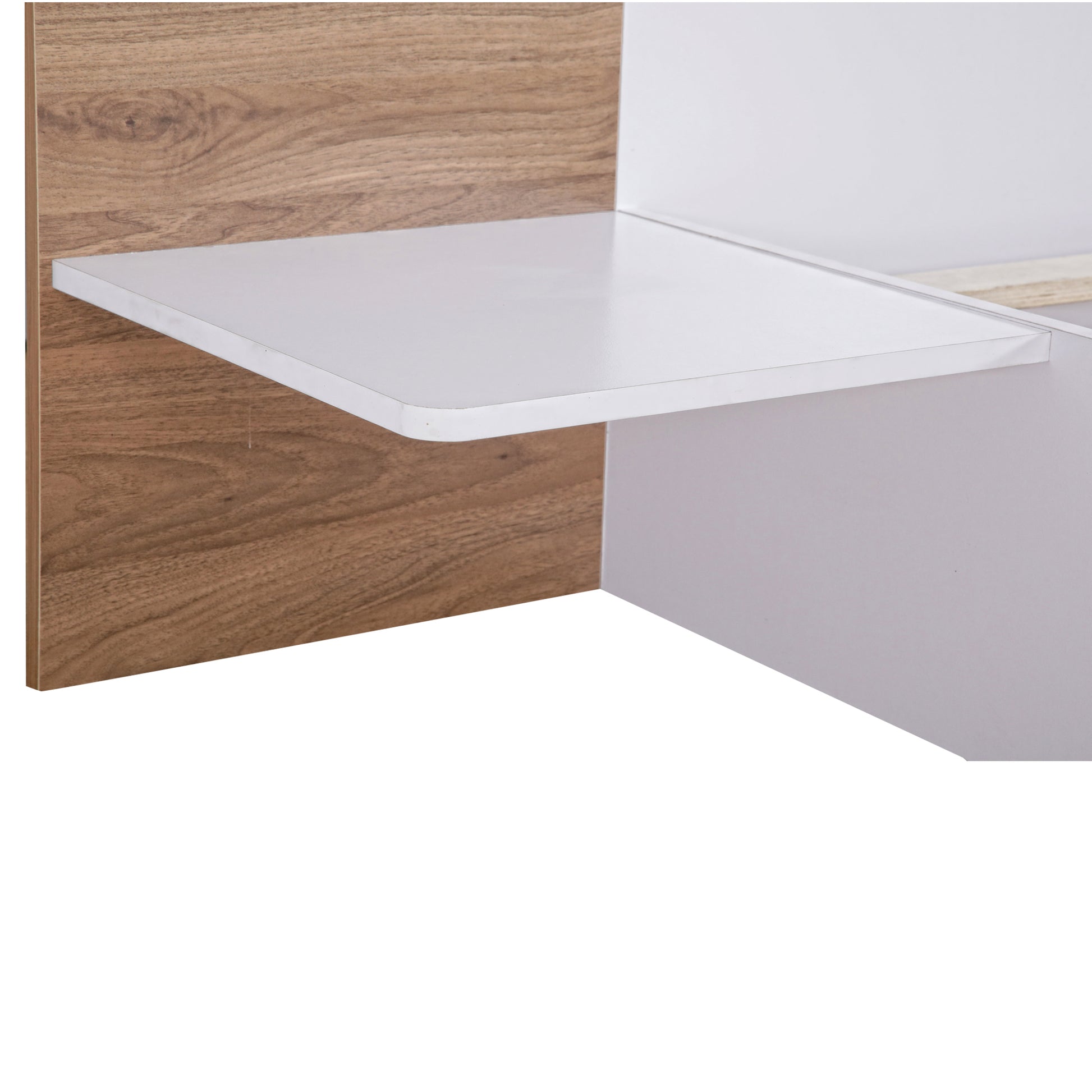 Queen Size Platform Bed With Headboard, Drawers, Shelves, Usb Ports And Sockets, White White Wood