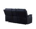 Tailored Power Console Loveseat Shaped Seats, Luxuriouscover Power Headrest, Power Footrest, Hidden Storage Dark Blue Foam Fabric