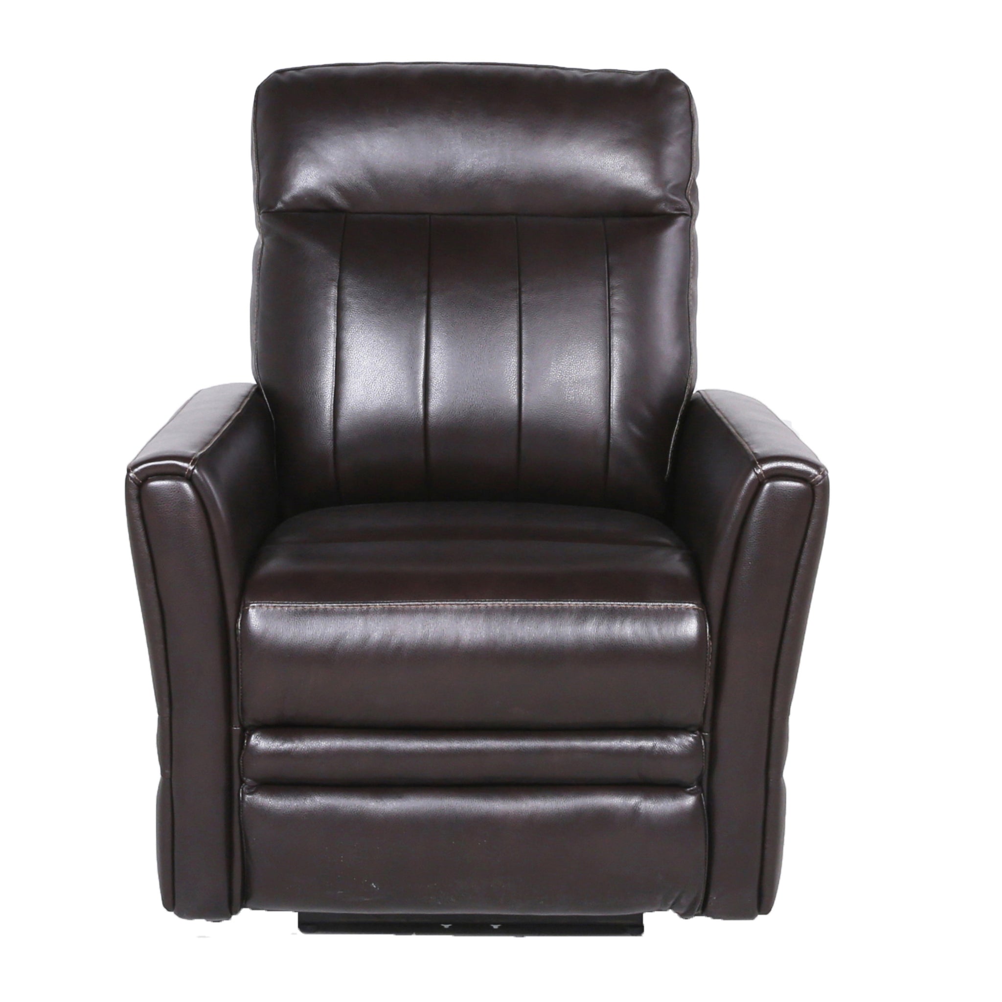 Sophisticated Contemporary Motion Upholstery Top Grain Leather, Power Leg Rest, Articulating Headrest Channel Back Design, Beveled Leg Rest Comfort And Style Combined Brown Leather