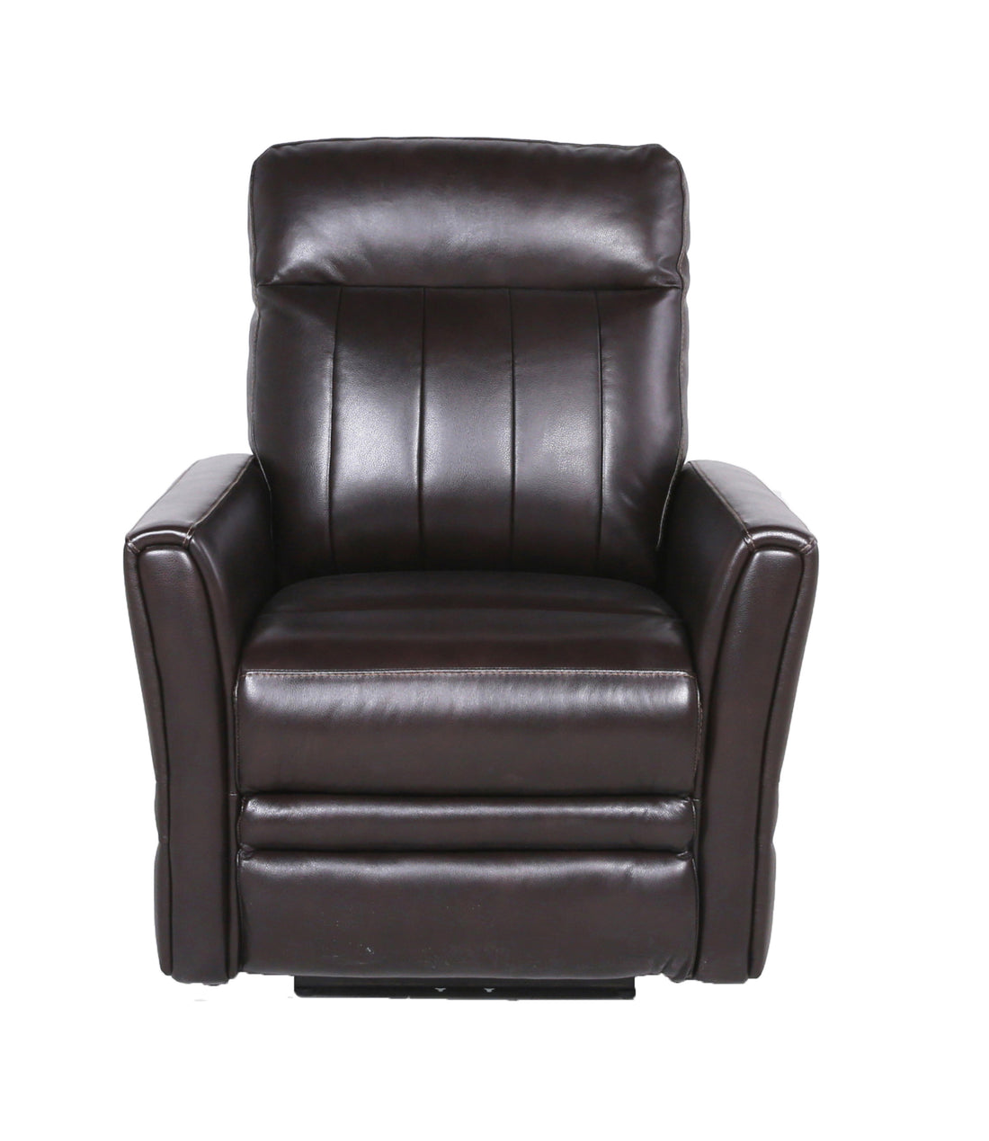 Sophisticated Contemporary Motion Upholstery Top Grain Leather, Power Leg Rest, Articulating Headrest Channel Back Design, Beveled Leg Rest Comfort And Style Combined Brown Leather