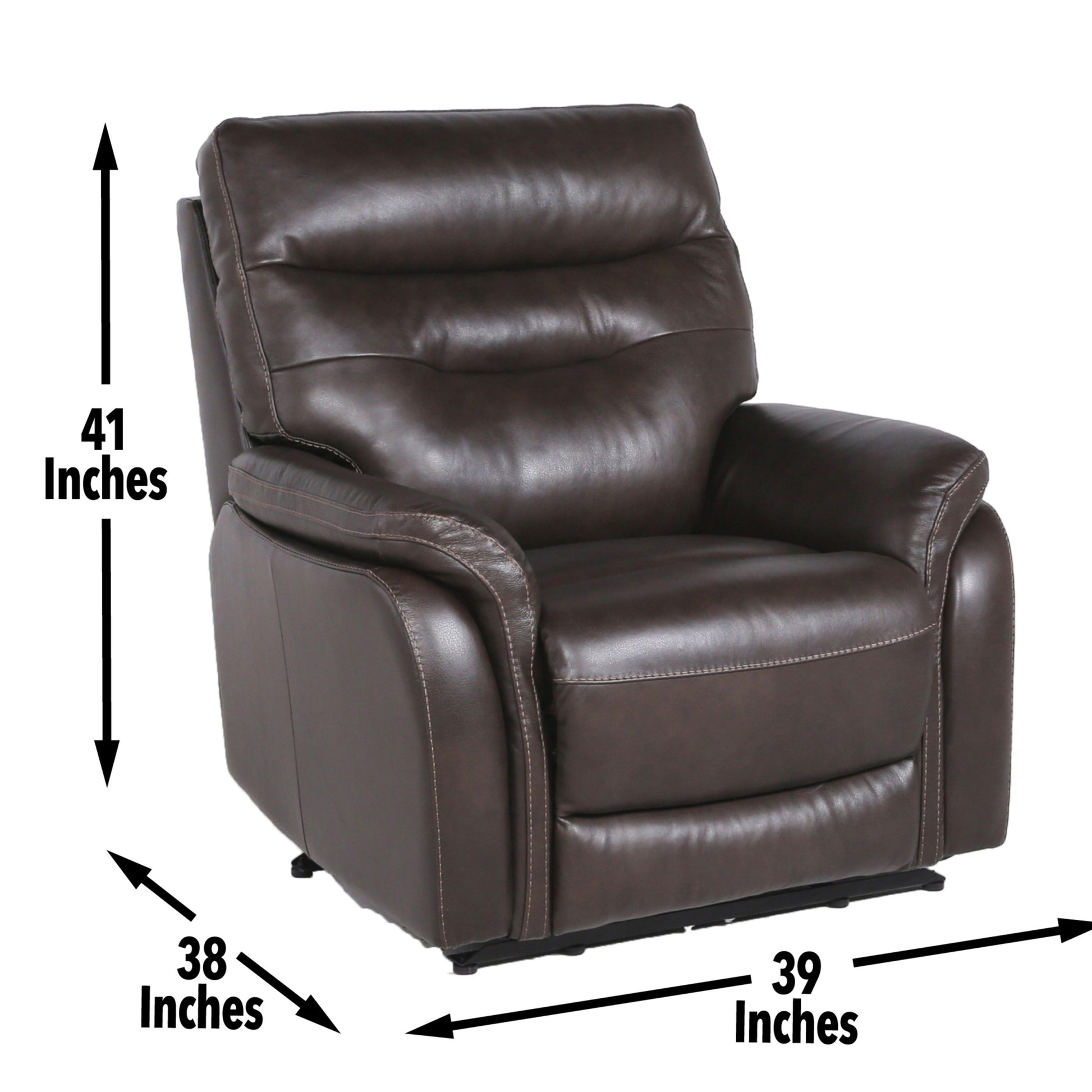 Contemporary Top Grain Leather Recliner Set Power Footrest, Power Headrest Control Panel, Usb Port, Home Button Coffee Foam Leather