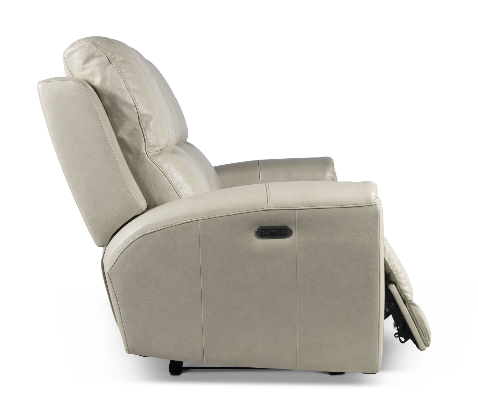 Contemporary Leather Collection Power Leg Rest, Articulating Headrest Usb Charging, Home Button Ivory Dual Reclining Sofa, Stylish And Convenient Ivory Leather 3 Seat