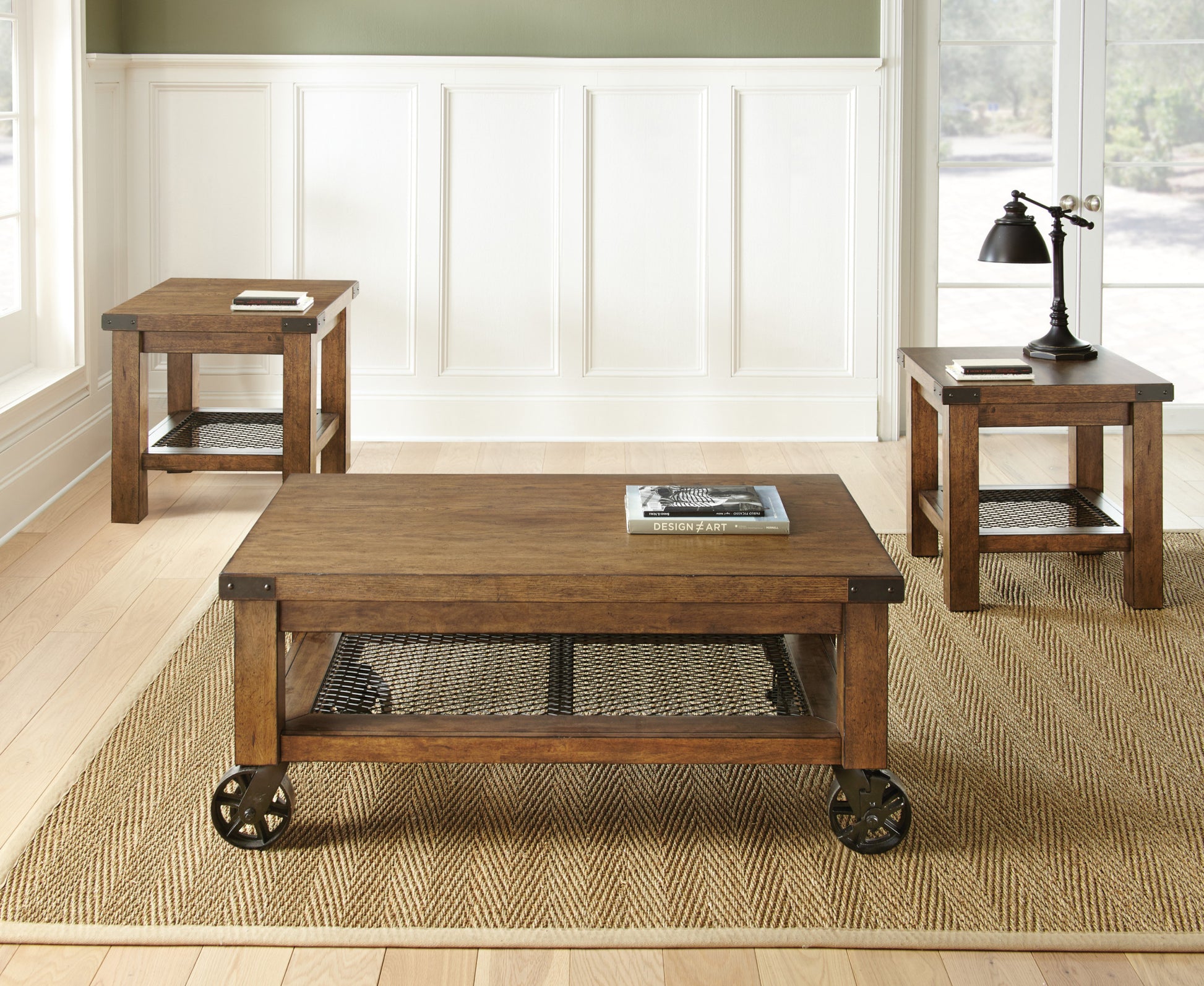 Hailee End Table Oak Solid Wood Mdf