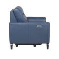 Fashionable Ocean Blue Leather Reclining Chair Dual Power Mechanism, High Leg Style Stylish Comfort Package Dark Blue Foam Leather