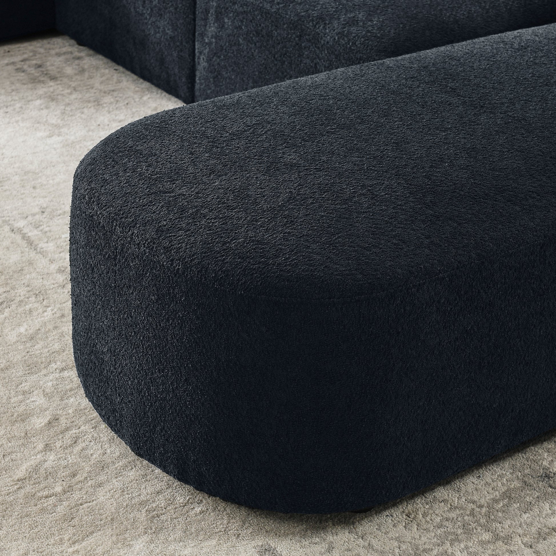 Ottoman For Modular Sofa Black Foam