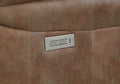 Transitional Console Loveseat Warm Camel Faux Suede, Power Footrest, Power Headrest Concealed Cupholders, Built In Console Camel Foam Fabric