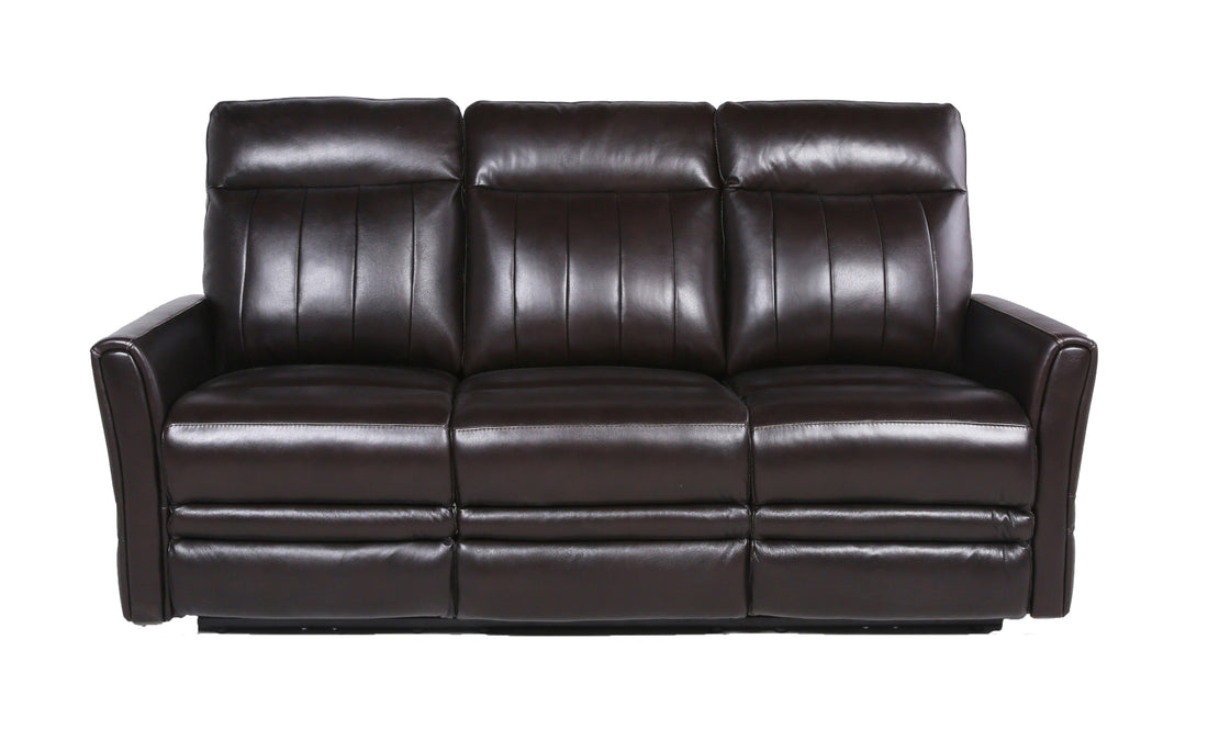 Luxury Power Reclining Sofa Recliner In Dark Brown Top Grain Leather Ultimate Comfort With Power Leg Rest And Articulating Headrest Elegant And Relaxing Furniture For Living Room Or Home Theater Brown Leather 3 Seat