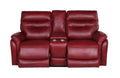 Contemporary Wine Top Grain Leather Motion Set Power Recline, Usb Charging Ultimate Comfort And Style Red Leather