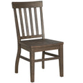 Dark Oak Side Chair: Authentic Farmhouse Style, Distressed Look, Solid Wood Construction, Comfortable Scooped Seat, Set Of 2 Chairs Dark Oak Foam Solid Wood Mdf