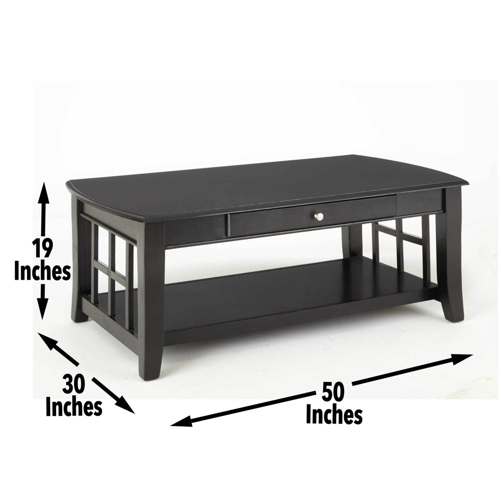 Cassidy Cocktail Table Ebony Solid Wood Mdf