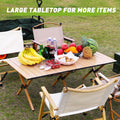 Camping Table Portable Table Folding Table with Carry natural wood-steel