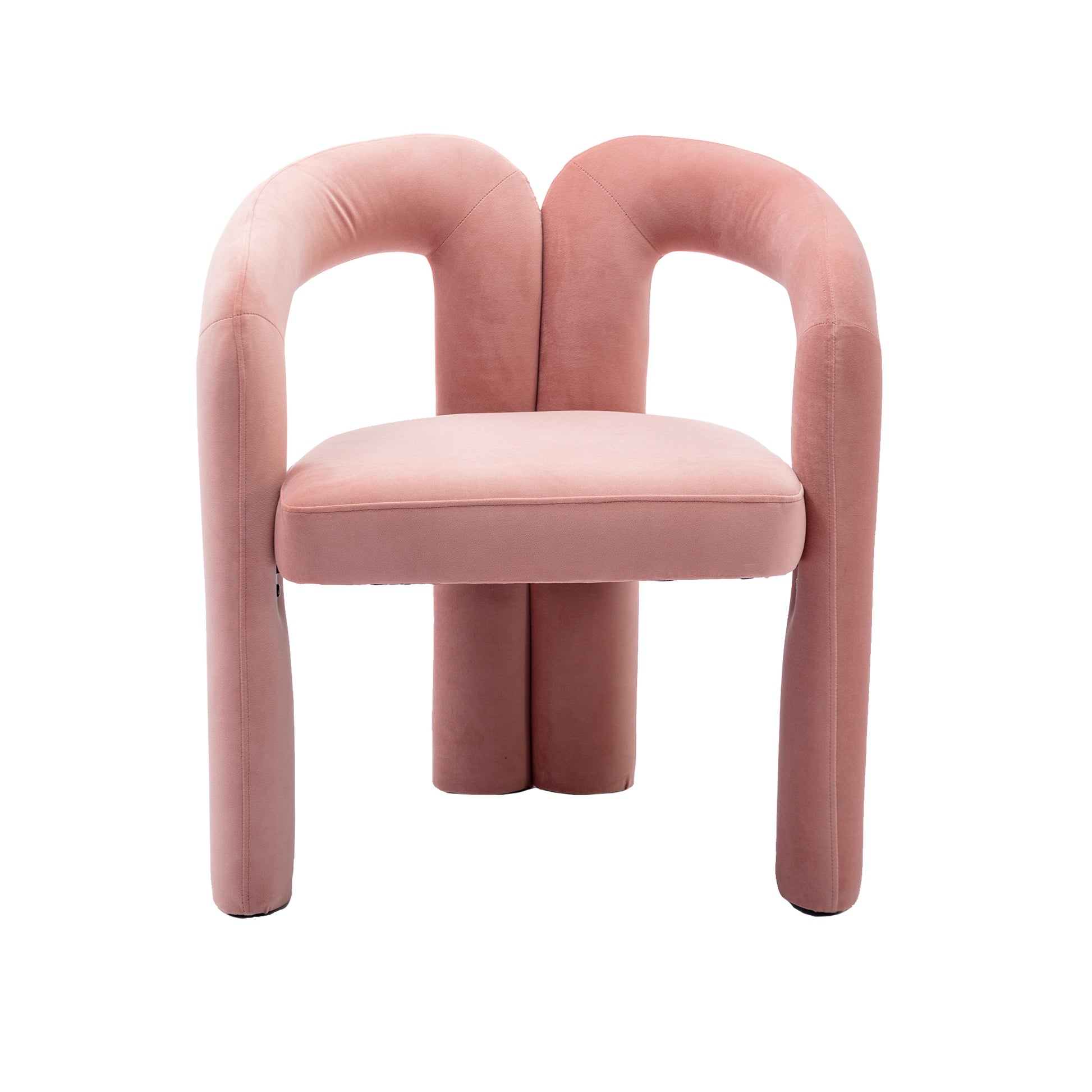 Coolmore Contemporary Designed Velvet Fabric Upholstered Accent Dining Chair Barrel Side Chairs Kitchen Armchair For Living Room Set Of 2 Pink Velvet Pink Foam Velvet