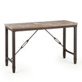 Rustic Industrial Occasional Collection Vintage Plank Effect Tops, Iron Metal Base Choose From Cocktail Or End Table, Perfect Blend Of Style And Function Oak Solid Wood Mdf